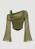 Picture of Women’s Off-Shoulder Mesh Top Trumpet long Sleeves