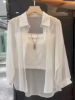 Picture of Women’s Simple Transparent Long Sleeve Shirt with Collar