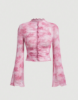 Picture of Women’s Blouse with Bell long Sleeves & Floral Pattern