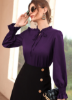 Picture of Women’s Elegant Blouse with Bow Collar & Ruffled Sleeves