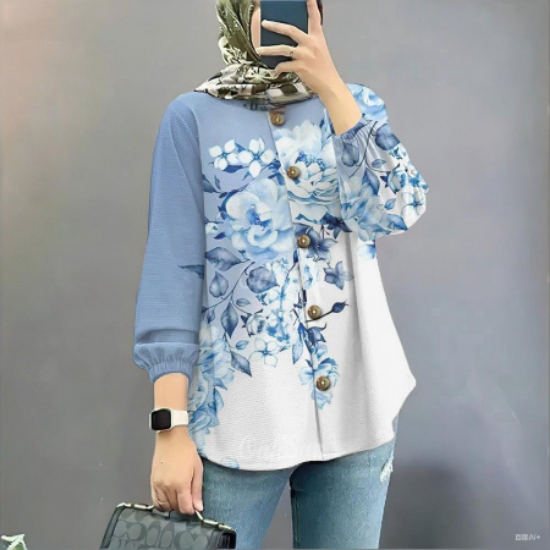 Picture of Spring & Summer Women’s Long-Sleeved Watercolor Top