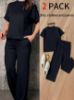 Picture of Women’s Solid Color Casual Loose Two‑Piece Set