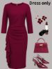 Picture of Ladies’ Elegant Slim Fit Round Neck Long-Sleeved Dress – Perfect for Spring & Autumn