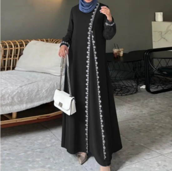 Picture of Spring & Autumn Women’s Elegant Lace Robe Dress