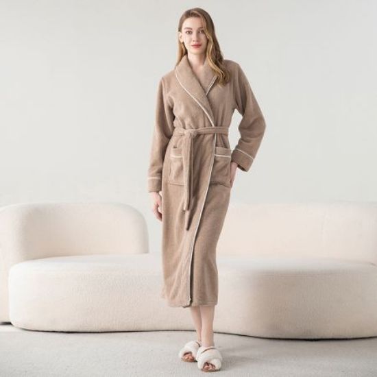 Picture of Autumn & Winter Women’s Long Jacquard Velvet Thick Bathrobe