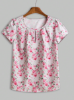 Picture of Women’s Summer Blouse, Round Neck, Floral Pattern– Short Sleeve