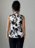 Picture of Women’s Sleeveless Blouse with V-Neck, Silhouette Pattern & Half Button Placket