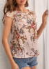 Picture of Women’s Floral Print Blouse with Contrast Guipure Lace & Keyhole Neckline