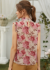 Picture of Women’s Elegant Floral Blouse with Buttons & Short Sleeves