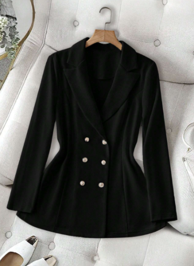 Picture of Women’s Blazer long sleeves with Lapel Collar & Double-Breasted Design
