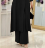 Picture of Women’s Two‑Piece Set – Elegant Solid Color Irregular Long Shirt Top with Wide‑Leg Pants