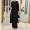 Picture of Women’s Two‑Piece Set – Elegant Solid Color Irregular Long Shirt Top with Wide‑Leg Pants