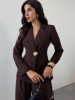 Picture of women’s Elegant Blazer Jacket with Ruched Waist & Long Sleeves