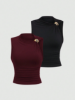 Picture of Women’s Elegant 2 pcs. Fitted Pleated Sleeveless Blouse  – Summer Wear
