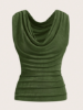Picture of Women’s Slim Fit Solid Tank Top with Ruffle Detail, Sleeveless