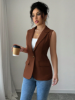 Picture of Women’s Retro Single-Breasted Vest Blazer – Elegant Sleeveless