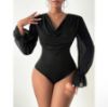 Picture of Women’s Cowl Neck Bodysuit with Ruffled Long Sleeves