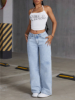 Picture of Autumn Women’s Casual Loose Straight-Leg Wide-Leg Denim Pants