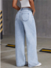 Picture of Autumn Women’s Casual Loose Straight-Leg Wide-Leg Denim Pants