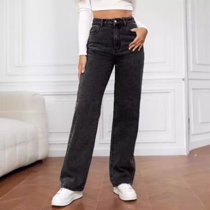 Picture of Autumn Women’s Casual Loose Straight-Leg Denim Pants