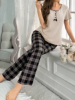 Picture of Women’s Stylish Pajama Set – Short Sleeve T-Shirt & Long Pants (checkered)