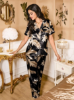 Picture of Women’s Floral Print Pajama Set – Satin Short Sleeve Top & Long Pants