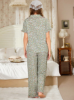 Picture of Women’s Pajama Set – Knitted Floral Collar Top & Long Pants