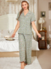 Picture of Women’s Pajama Set – Knitted Floral Collar Top & Long Pants