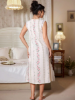 Picture of Women’s Nightdress – Square Neck, Contrast Lace, Romantic Floral Pattern, Holiday Collection