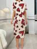 Picture of Women’s Nightdress - Casual Heart Print Round Neck
