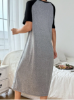 Picture of Women’s Casual Knit Nightdress – Two-Tone Raglan Short Sleeve, Round Neck