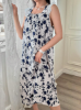 Picture of Women’s  Nightdress – Floral Pattern with Lace Trim, Sleeveless