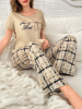 Picture of Women’s Pajama Set – Short Sleeve with Plaid Pants