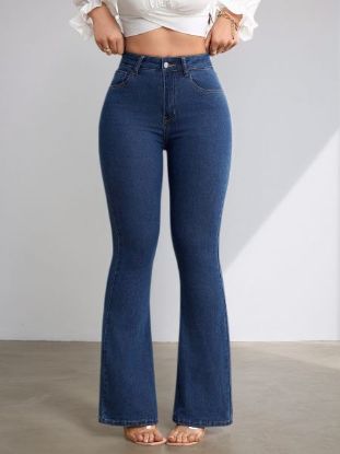 Picture of Girls’ Versatile Elastic High-Waisted Flared Jeans