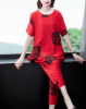 Picture of Women’s Summer Casual Set – Plus Size Half-Sleeved Slimming Two-Piece Sportswear