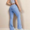Picture of Women’s Retro High-Waisted Flared Jeans – Slim Fit Floor-Hugging Horseshoe Pants
