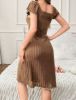 Picture of Women’s  Nightdress –Solid Color, Lace & Bow Decor, short sleeves
