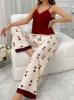 Picture of Women's Pajama Set – Heart Print V-Neck, spaghetti straps