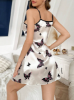 Picture of Women’s Nightdress – Comfortable, Butterfly Print, spaghetti straps