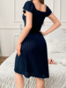 Picture of Women’s Nightdress – Lace Collar & Bow Decor, Solid color