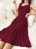 Picture of Women’s Nightdress –  Ruffle Hem,  Knitted Textured, Sleeveless