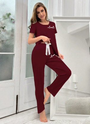 Picture of Women’s Pajama Set – Short Sleeve Top & Pants Sleepwear