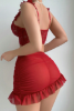 Picture of Women’s 3-PCS. Sexy Set –  Cami Top with Underwire + Ruched Waist Mini Skirt