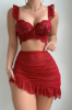 Picture of Women’s 3-PCS. Sexy Set –  Cami Top with Underwire + Ruched Waist Mini Skirt