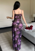 Picture of Women’s Nightdress – Transparent Lace & Mesh, spaghetti straps