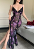 Picture of Women’s Nightdress – Transparent Lace & Mesh, spaghetti straps