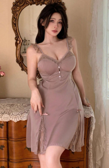 Picture of Women’s Nightdress – Lace Inserts sleeves