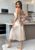 Picture of Women’s Nightdress – stain, Slit Detail, spaghetti straps