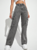 Picture of Women’s Cargo Jeans – High Waist, Flap Pockets, Straight-leg