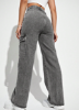 Picture of Women’s Cargo Jeans – High Waist, Flap Pockets, Straight-leg